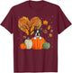 Autumn Fall Boston Terrier Shirt Men Autumn Season T-Shirt - T-Shirt | Maroon