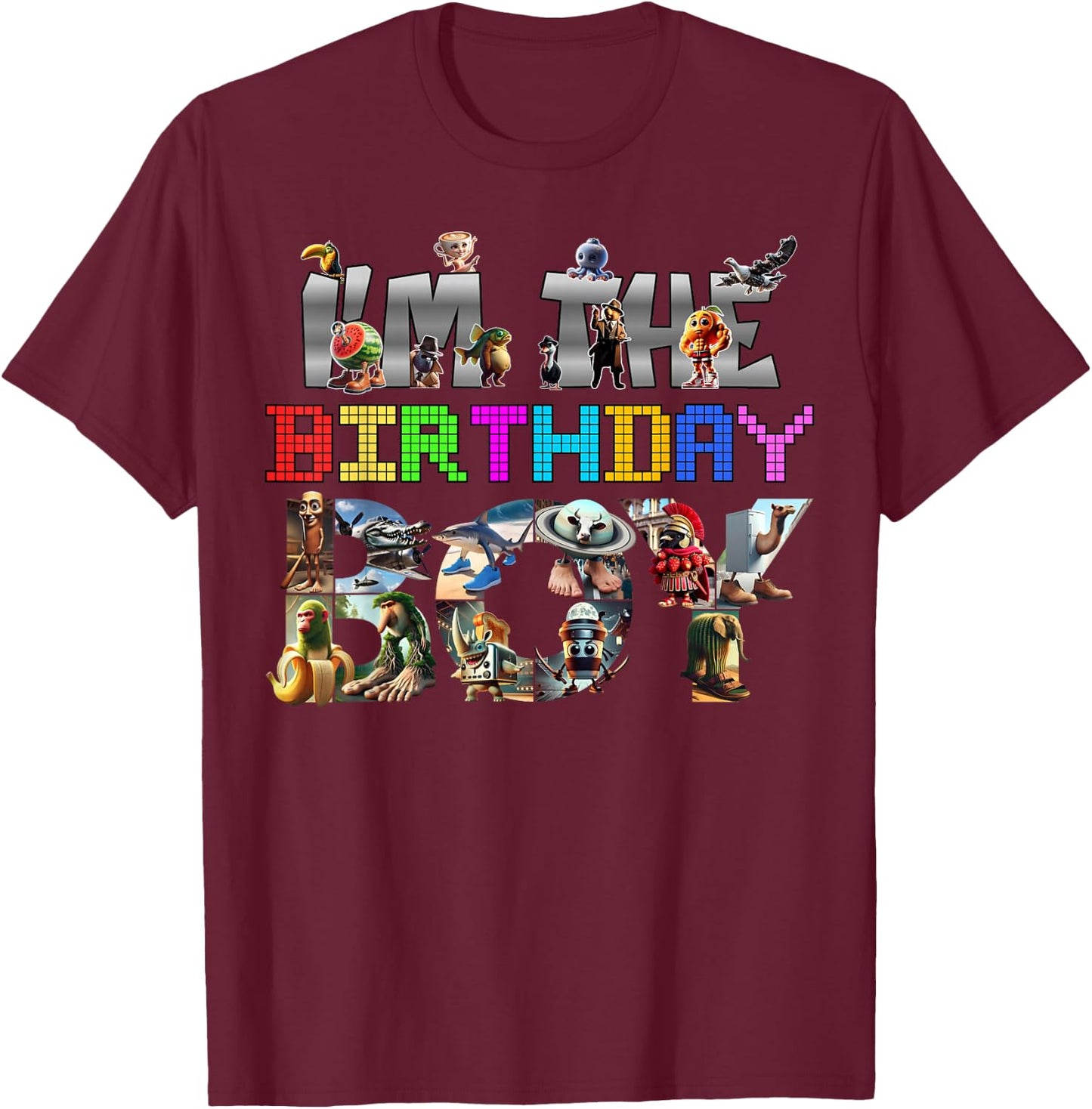 I'm The Birthday Boy Italian Brainrot Meme Party Funny T-Shirt - T-Shirt | Maroon