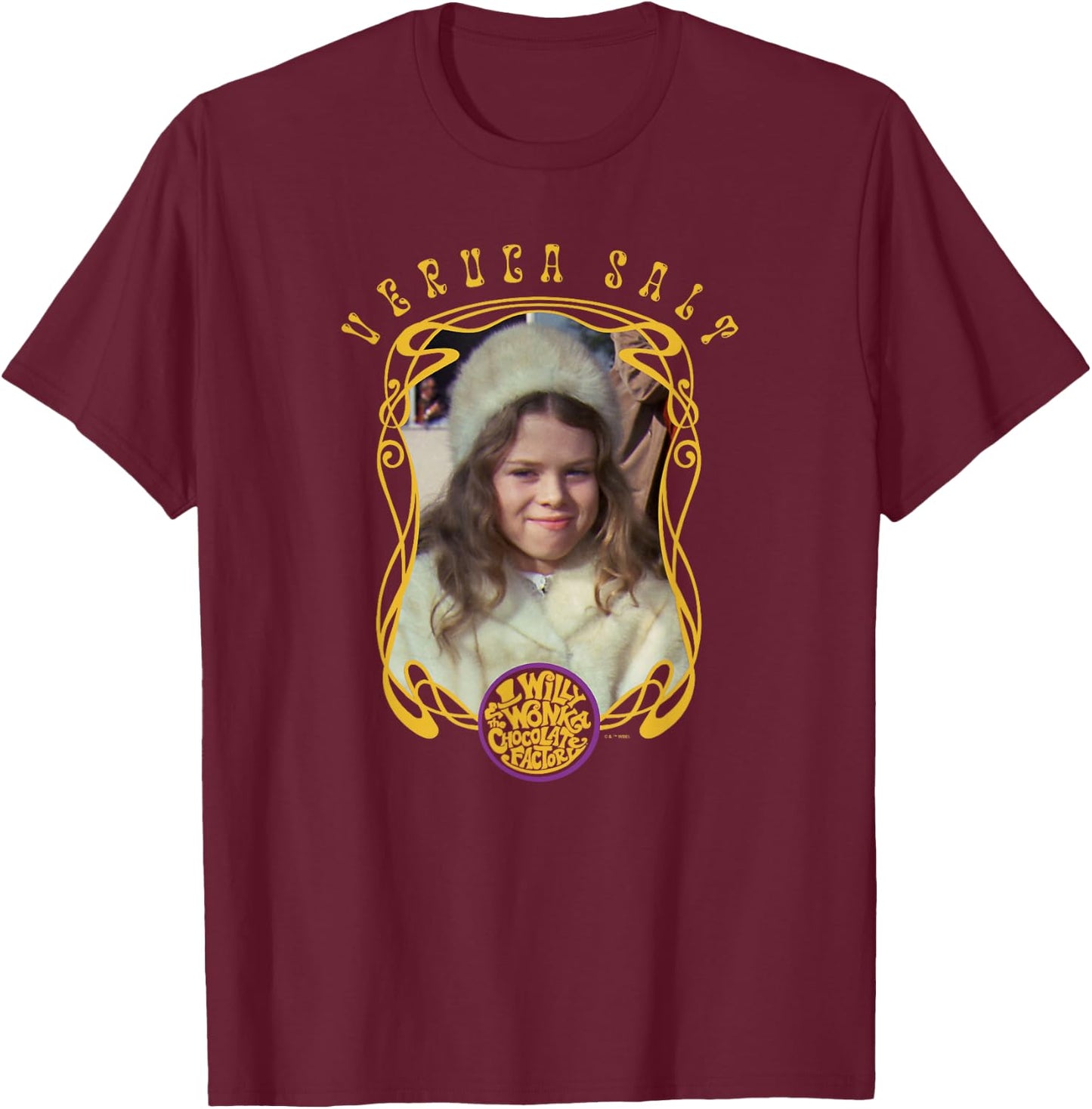 Willy Wonka And The Chocolate Factory Veruca Salt Frame T-Shirt - T-Shirt | Maroon
