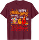 Happy Thanksgiving And It's My 60th Birthday Autumn Parties T-Shirt - T-Shirt | Maroon