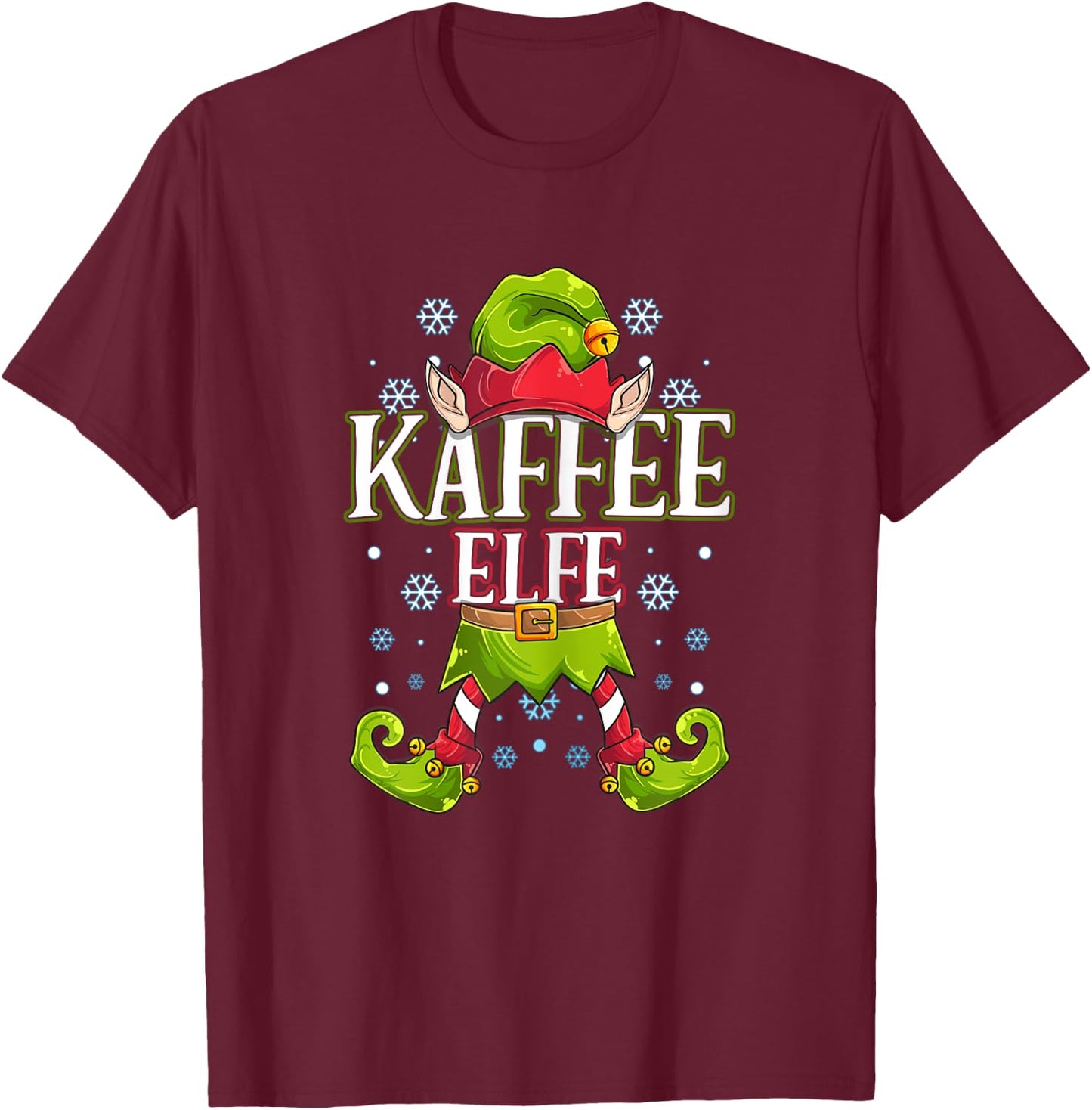 Kaffeelfe Weihnachtsoutfit Weihnachten Familie Outfit T-Shirt - T-Shirt | Maroon