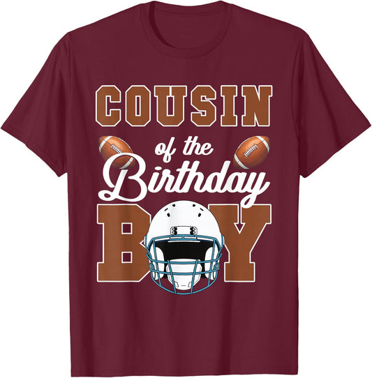 Football Touchdown Birthday Kids Outfit - Kids & Adults Family Matching Football Party - Black, Short Sleeve, Size 4/5 T-Shirt - T-Shirt | Maroon