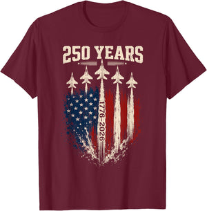 250 Anniversary USA Patriotic 250 Years American 4th of July T-Shirt - T-Shirt | Maroon