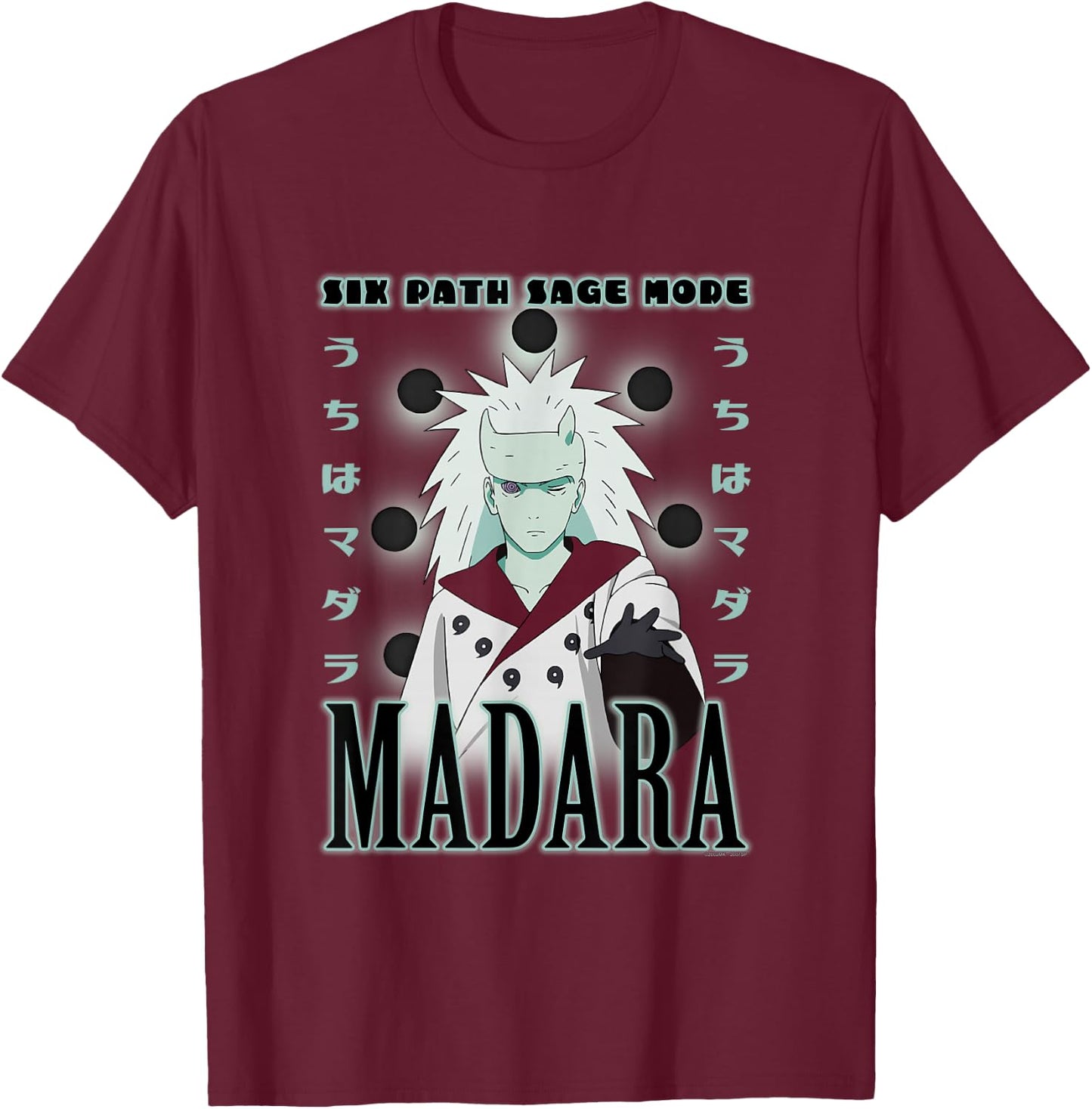 Naruto Shippuden Madara Six Path Sage T-Shirt - T-Shirt | Maroon