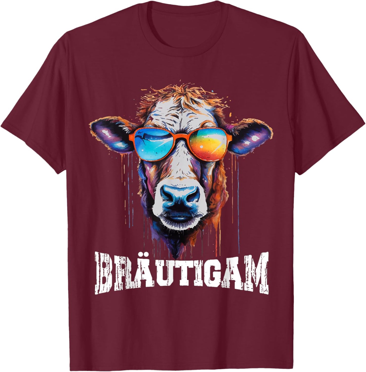 JGA Bräutigam Kuh Bauern & Landwirt Poltern JGA T-Shirt - T-Shirt | Maroon