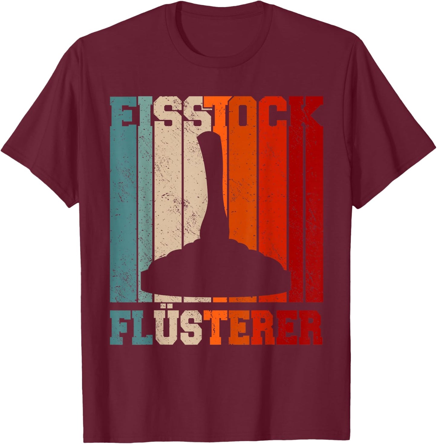 Eisstockschießen | Stick Shooters | Eisstock Whisperer , black T-Shirt - T-Shirt | Maroon