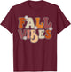 Fall Vibes Retro Groovy Thanksgiving Autumn Fall Lover Women T-Shirt - T-Shirt | Maroon