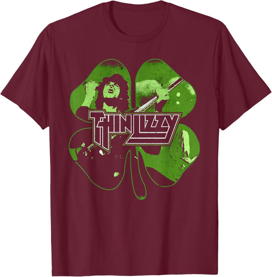Thin Lizzy - Shamrock Infill , black T-Shirt - T-Shirt | Maroon
