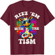 Autism Funny Rizz Em With The Tism Meme Autistic Giraffe T-Shirt - T-Shirt | Maroon
