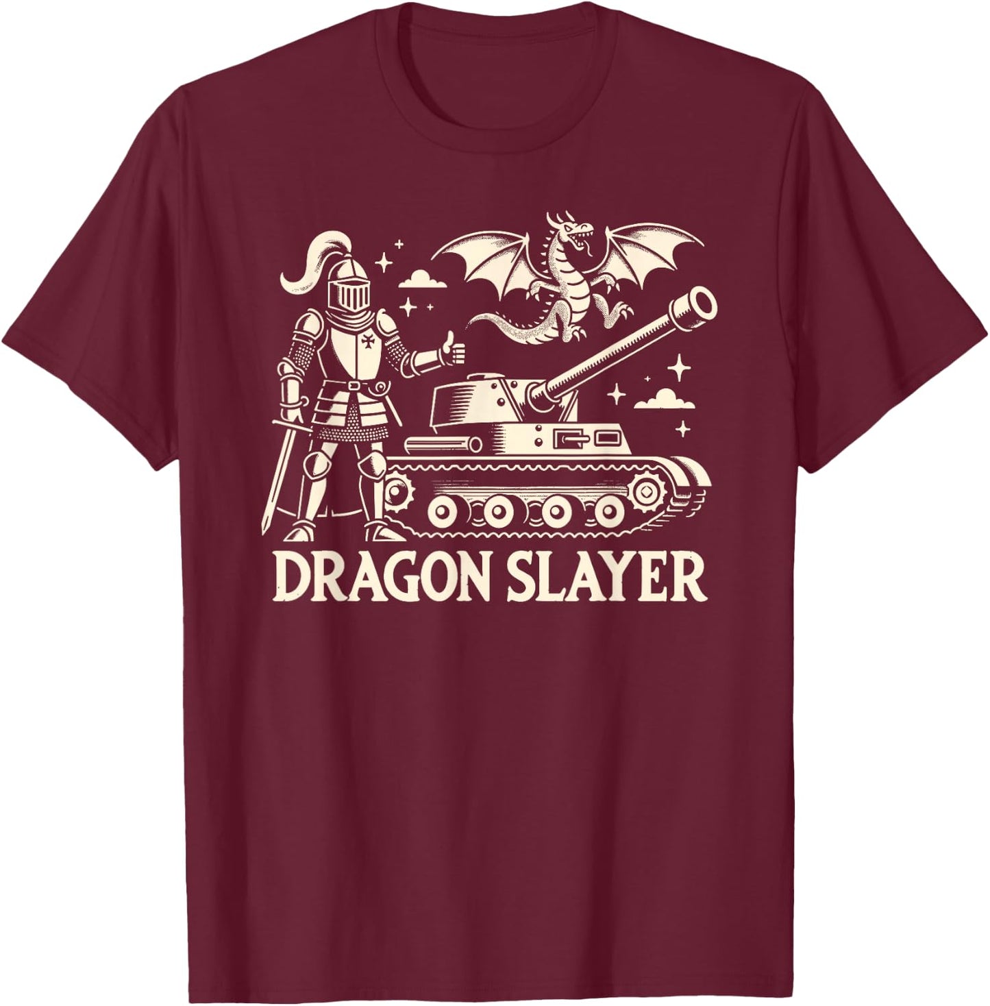 Dragon Slayer Knight Ren Faire LARP, Renaissance Festival T-Shirt - T-Shirt | Maroon