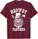 Meowdy Partner Cat Cowboy Hat Funny Western Cat T-Shirt - T-Shirt | Maroon