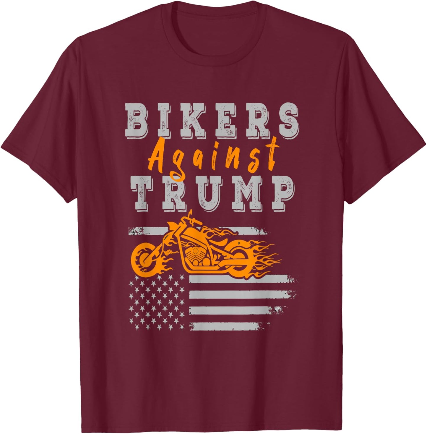 Bikers Against trump T-Shirt - T-Shirt | Maroon