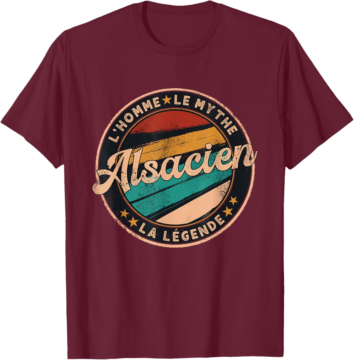 Alsatian Man Myth Legend Gift Humour Alsace , Black, S T-Shirt - T-Shirt | Maroon