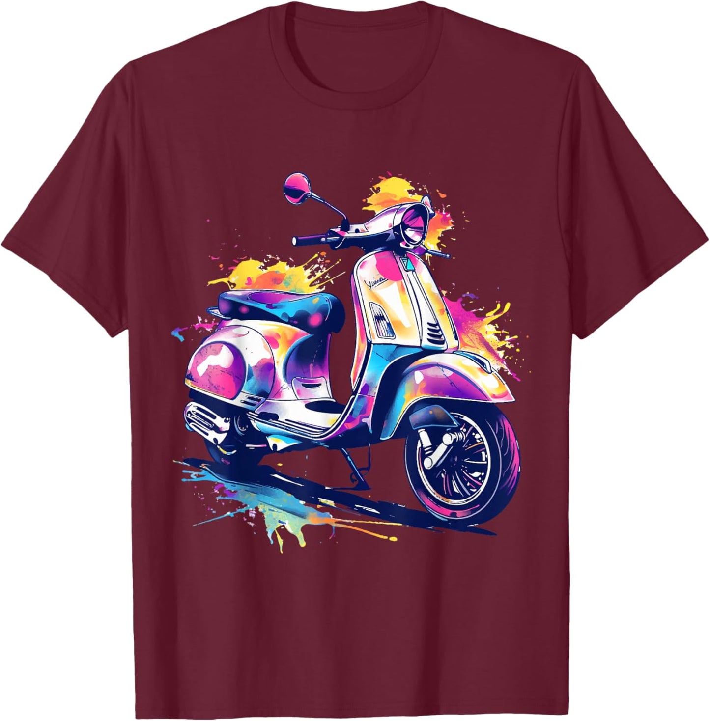 Scooter Moped Scooter Scooter Gift , black T-Shirt - T-Shirt | Maroon