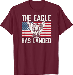 The Eagle Has Landed Scouting Adult Eagle Theme Black Small Classic Fit Short Sleeve T-Shirt - T-Shirt | Maroon