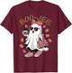 Cute Boo Jee Ghost Halloween Leopard Ghost Coffee T-Shirt - T-Shirt | Maroon