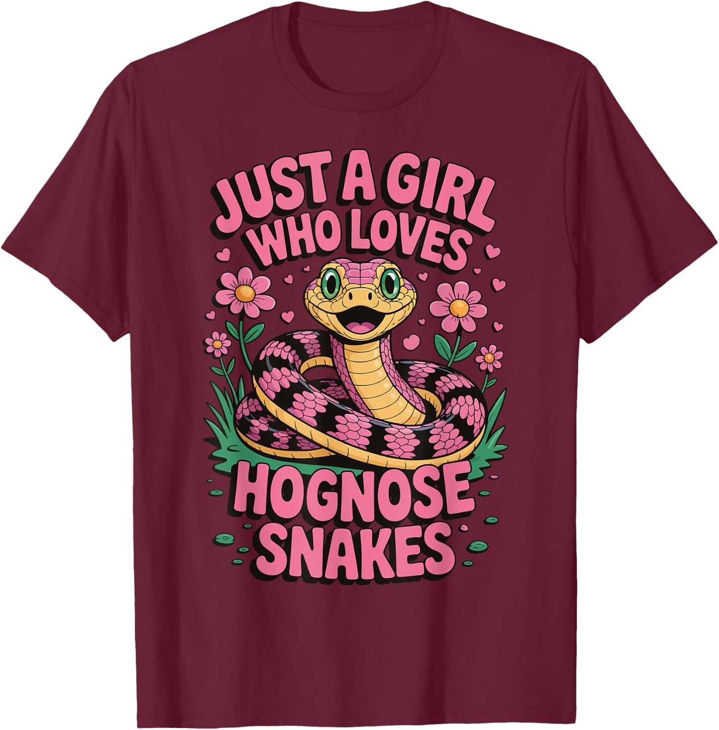 Just A Girl Who Loves Hognose Snakes T-Shirt - T-Shirt | Maroon