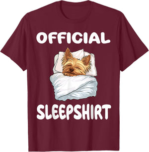 Yorkshire Terrier Yorkie Dog Official Sleepshirt Pajamas T-Shirt - T-Shirt | Maroon