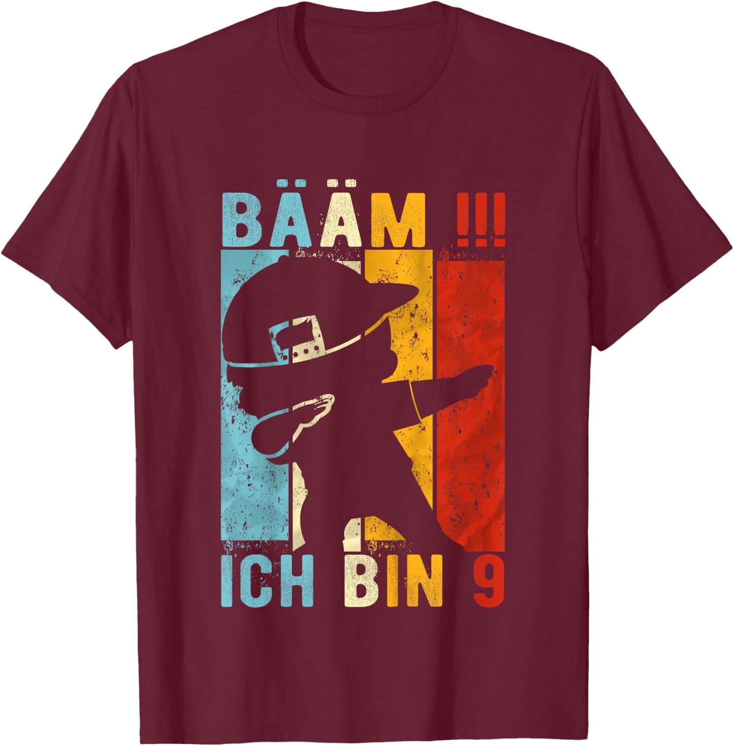 Children's Dabbing Birthday 9 Years Boy Gift 9 Boys , black T-Shirt - T-Shirt | Maroon