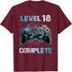 Level 18 Complete Gamer Boy 18th Birthday Unlocked , black T-Shirt - T-Shirt | Maroon