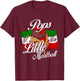 Pops of Little Meatball Italian Theme 1st Bday Italy T-Shirt - T-Shirt | Maroon