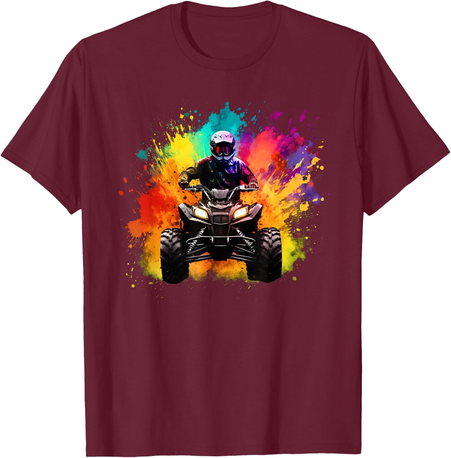 Colourful Quad for Mud Lovers, Boys and Girls , black T-Shirt - T-Shirt | Maroon