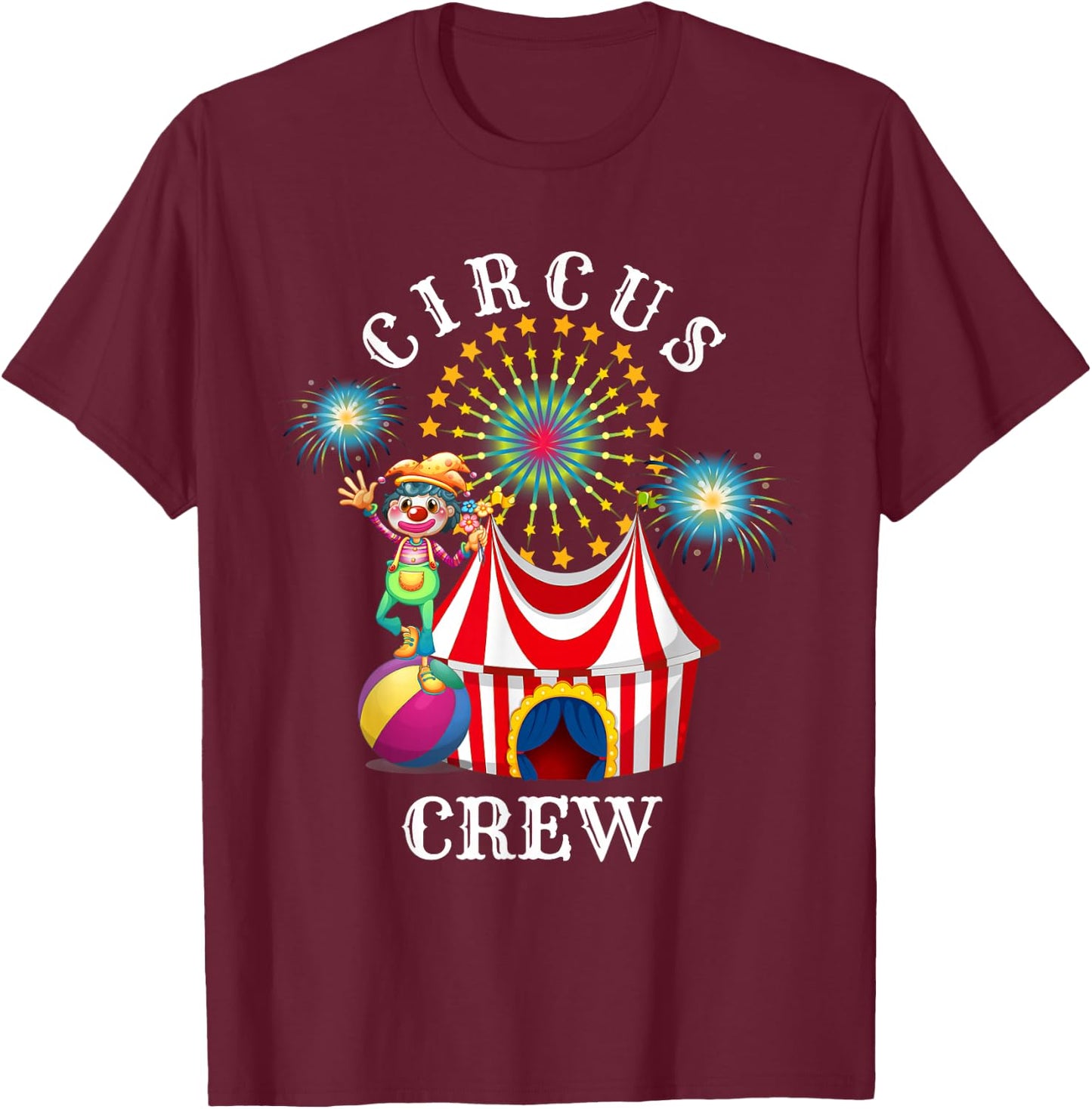 Circus Crew Funny Circus Staff Costume Circus Theme Party , black T-Shirt - T-Shirt | Maroon