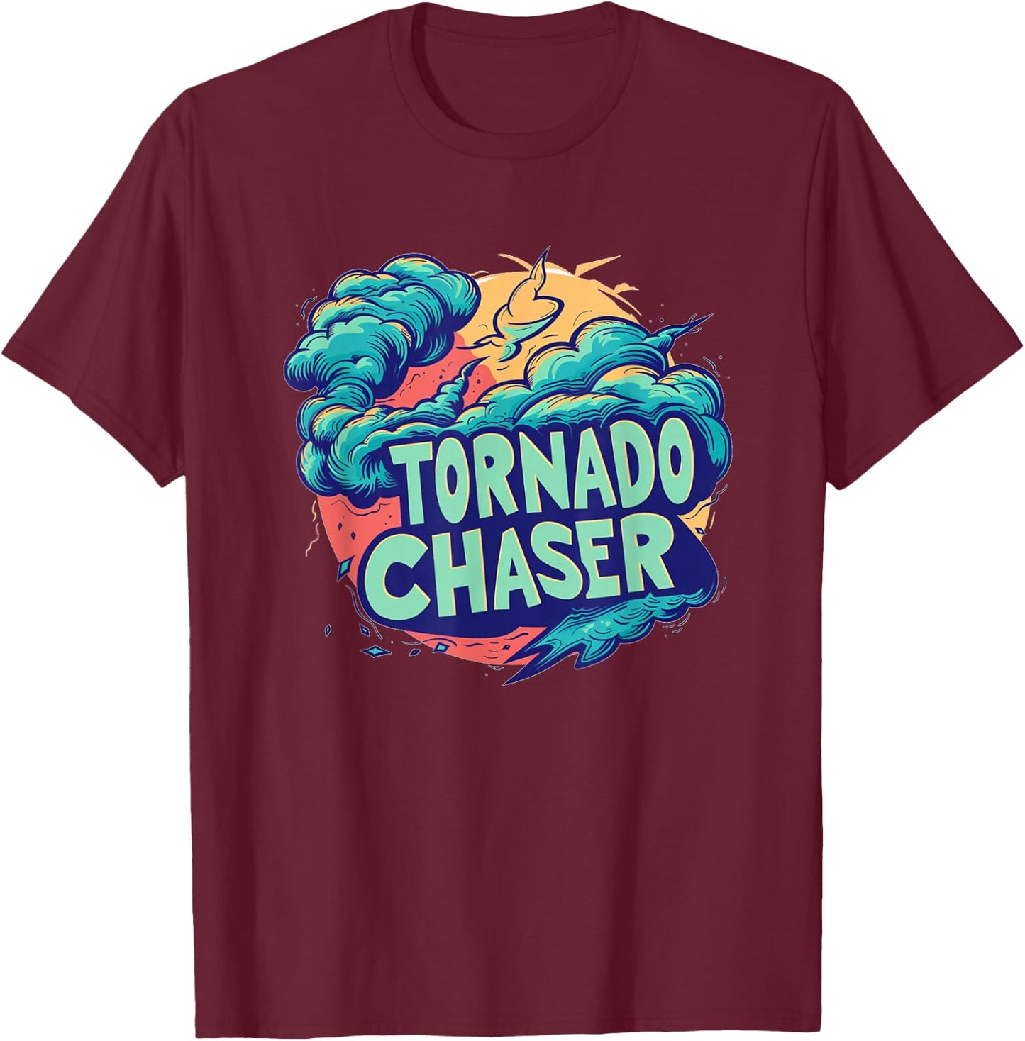 Storm Weather with this cool Tornado Chaser Costume T-Shirt - T-Shirt | Maroon