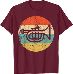 Trumpet Retro Style Music T-Shirt - T-Shirt | Maroon
