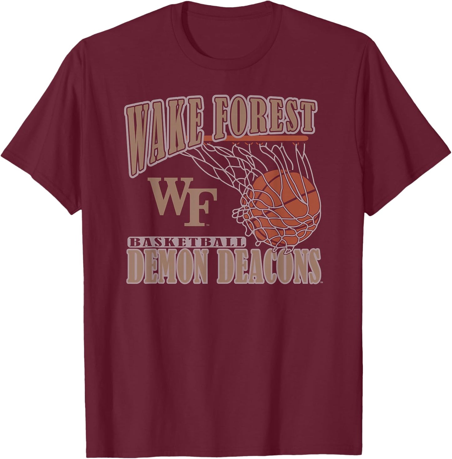 Wake Forest Demon Deacons Basketball Vintage Lift Black T-Shirt - T-Shirt | Maroon