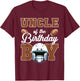 Uncle Of The Birthday Boy Football Party Family Matching T-Shirt - T-Shirt | Maroon
