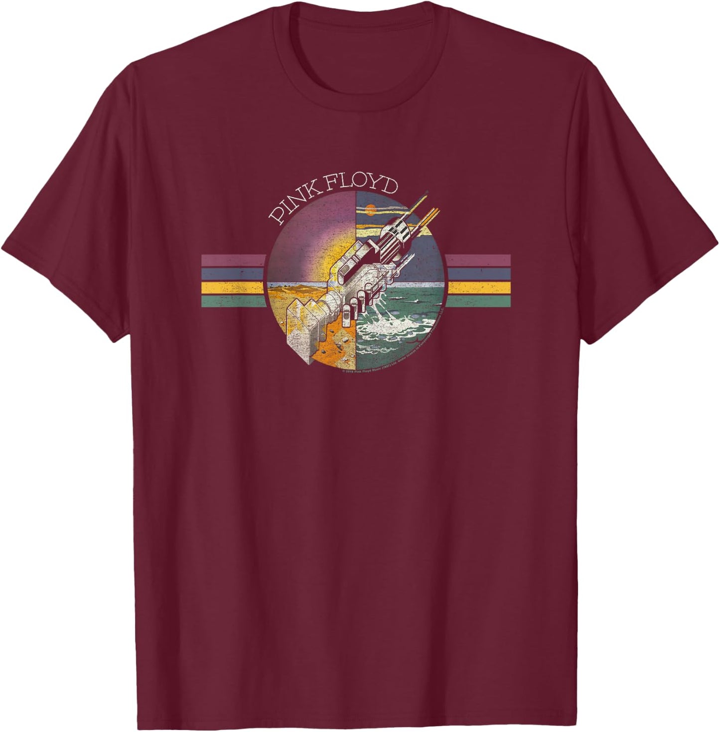 PINK FLOYD WELCOME TO THE MACHINE , Black, S T-Shirt - T-Shirt | Maroon