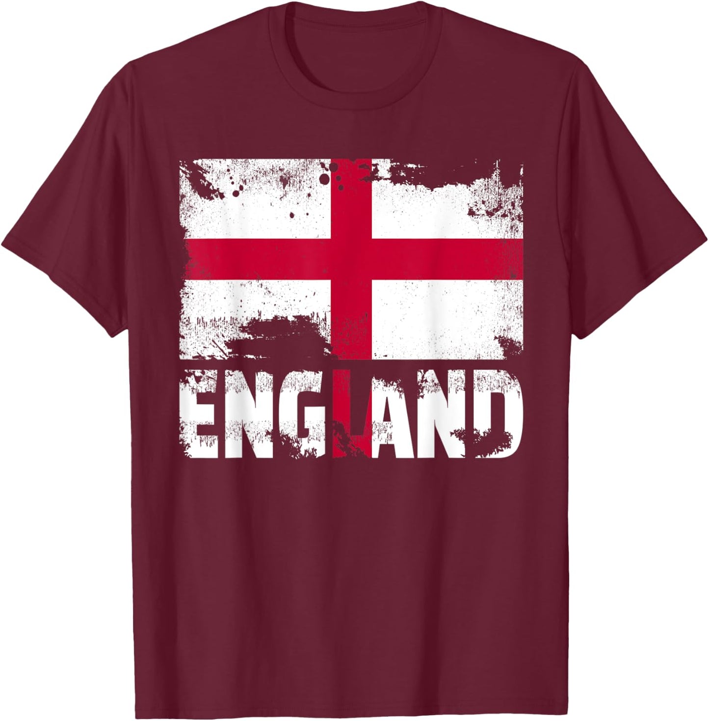 England Flagge Vintage Used-Englisch-Grunge Travel T-Shirt - T-Shirt | Maroon