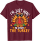 I'm Just Here to Stuff the Turkey Funny Thanksgiving T-Shirt - T-Shirt | Maroon