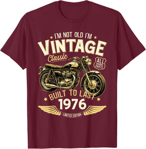 50. Geburtstag Mann Geschenk Motorrad Motorradfahrer 1976 T-Shirt - T-Shirt | Maroon
