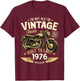 50. Geburtstag Mann Geschenk Motorrad Motorradfahrer 1976 T-Shirt - T-Shirt | Maroon