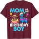 Mom Birthday Boy Llama Pinata Party Matching Family T-Shirt - T-Shirt | Maroon