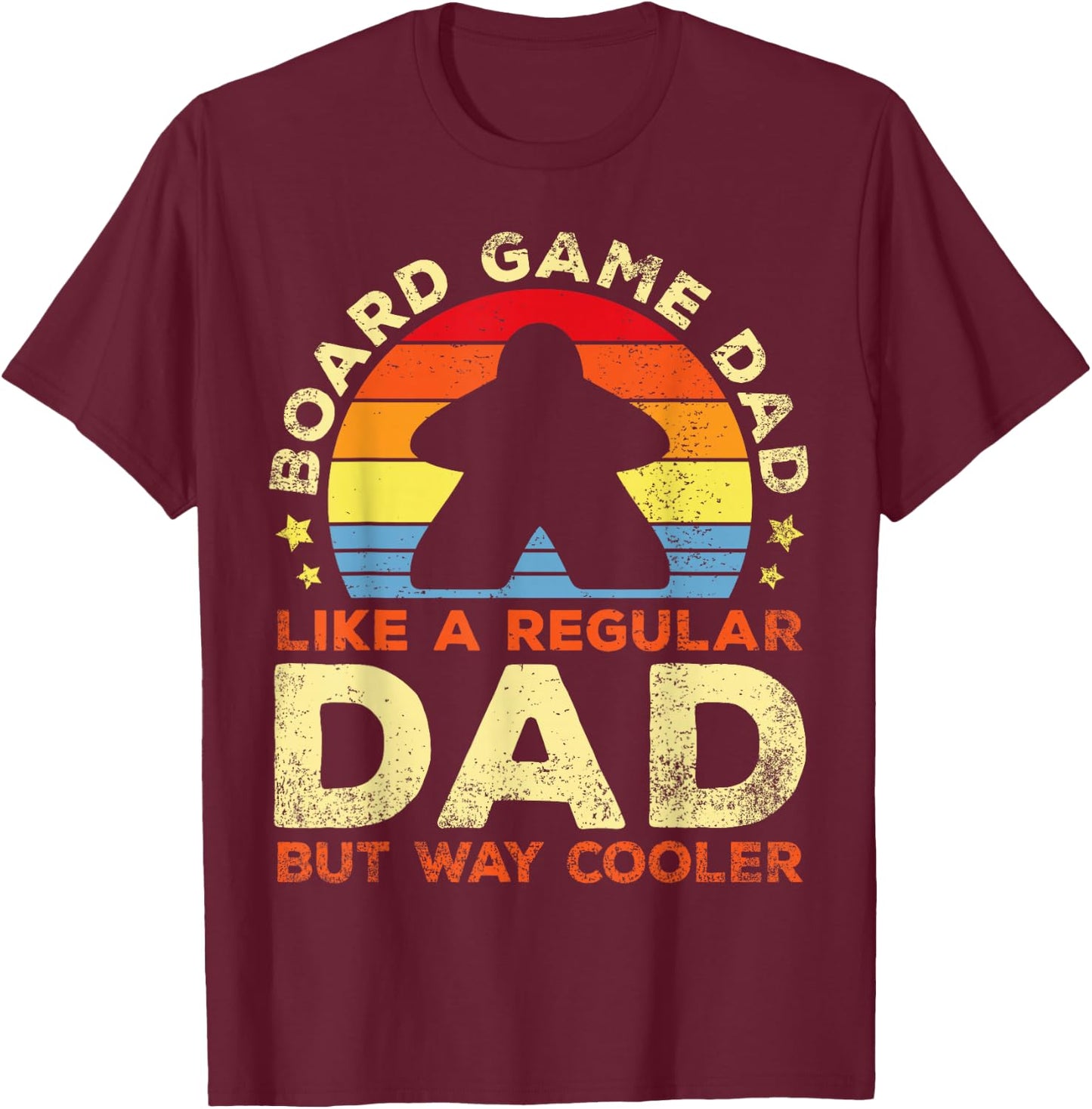 Board Game Dad Board Gamer Father Board Games , Black, S T-Shirt - T-Shirt | Maroon