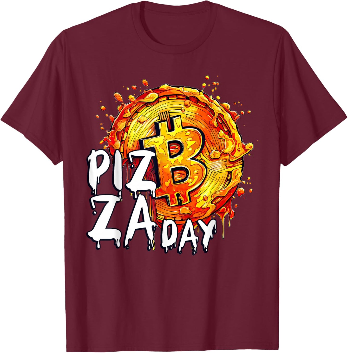 Bitcoin Pizza Day 22. Mai Lustige Kryptowährung Münze T-Shirt - T-Shirt | Maroon