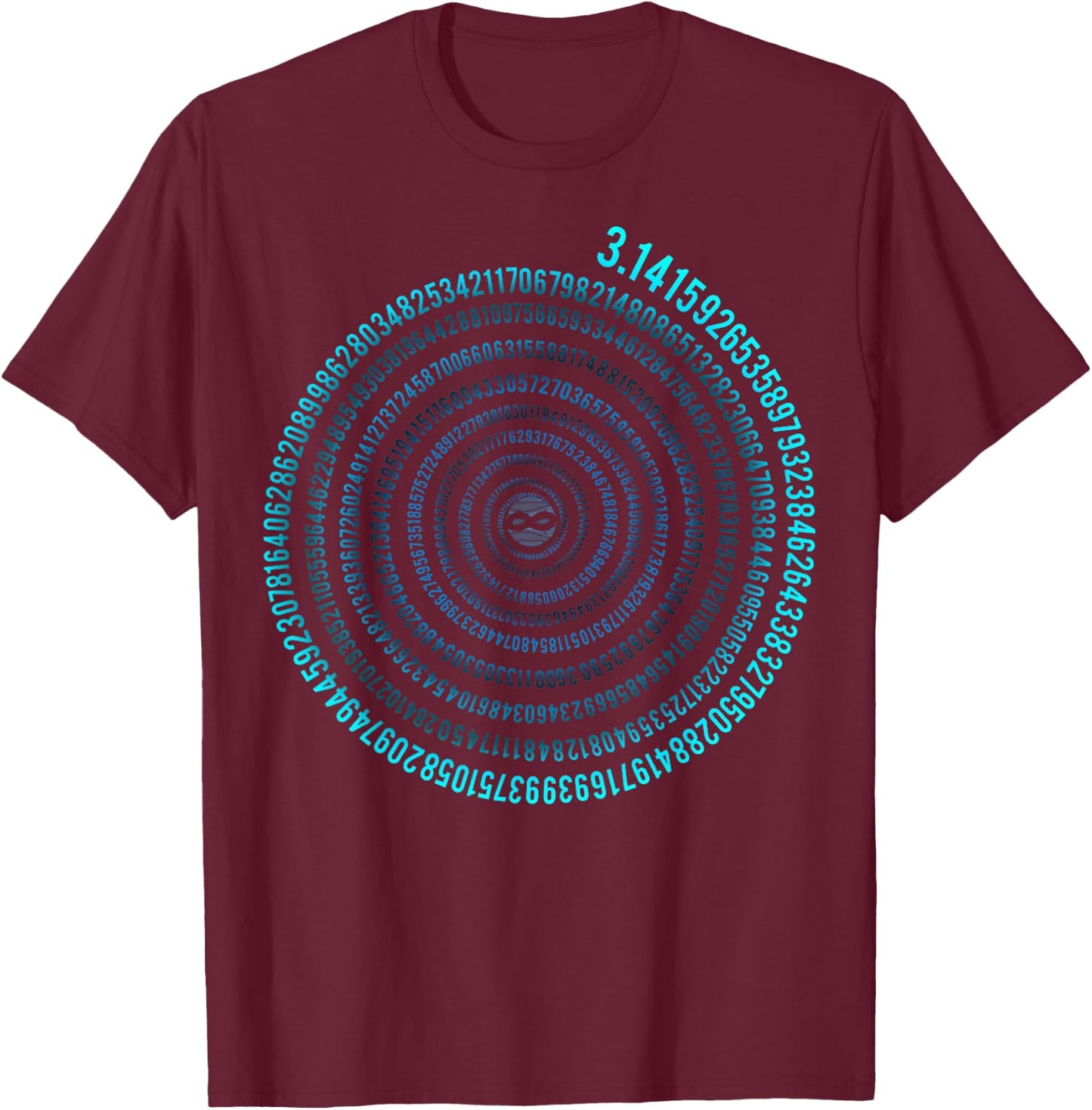 Pi Spiral Symbol Math Infinity Irrational Number T-Shirt - T-Shirt | Maroon