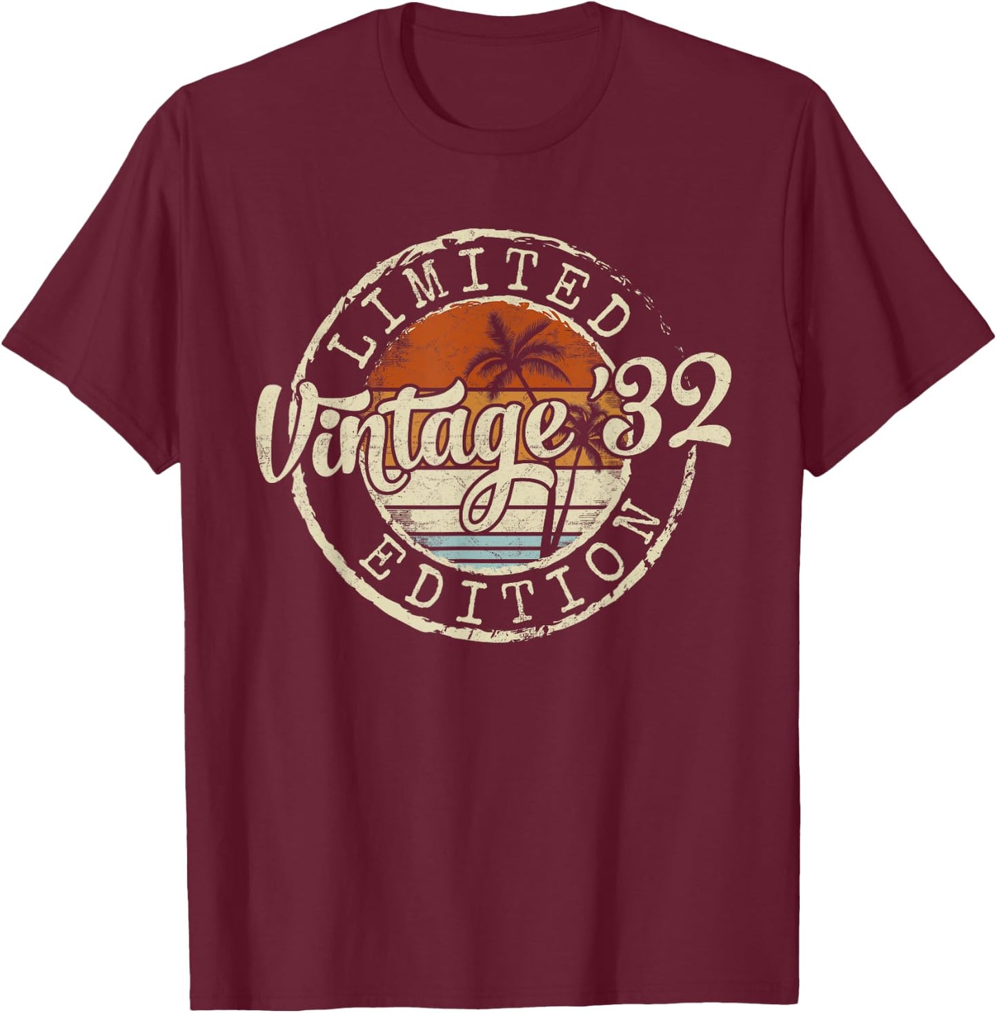Vintage 1932 93rd Birthday Gifts Women 93 Year Old T-Shirt - T-Shirt | Maroon