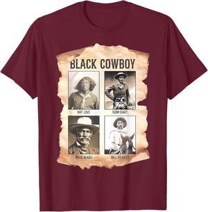 Black Cowboy Western Rodeo Melanin Black History Texas Men T-Shirt - T-Shirt | Maroon