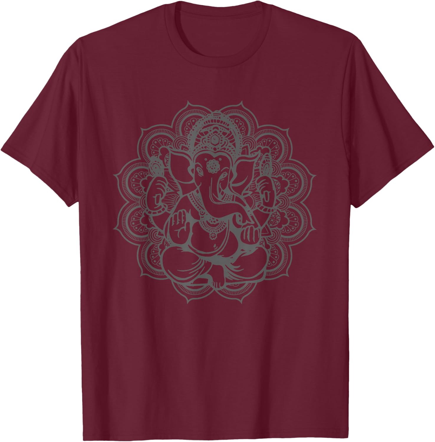 Ganesha Mandala Hindu God Hinduism Yoga Gift T-Shirt - T-Shirt | Maroon
