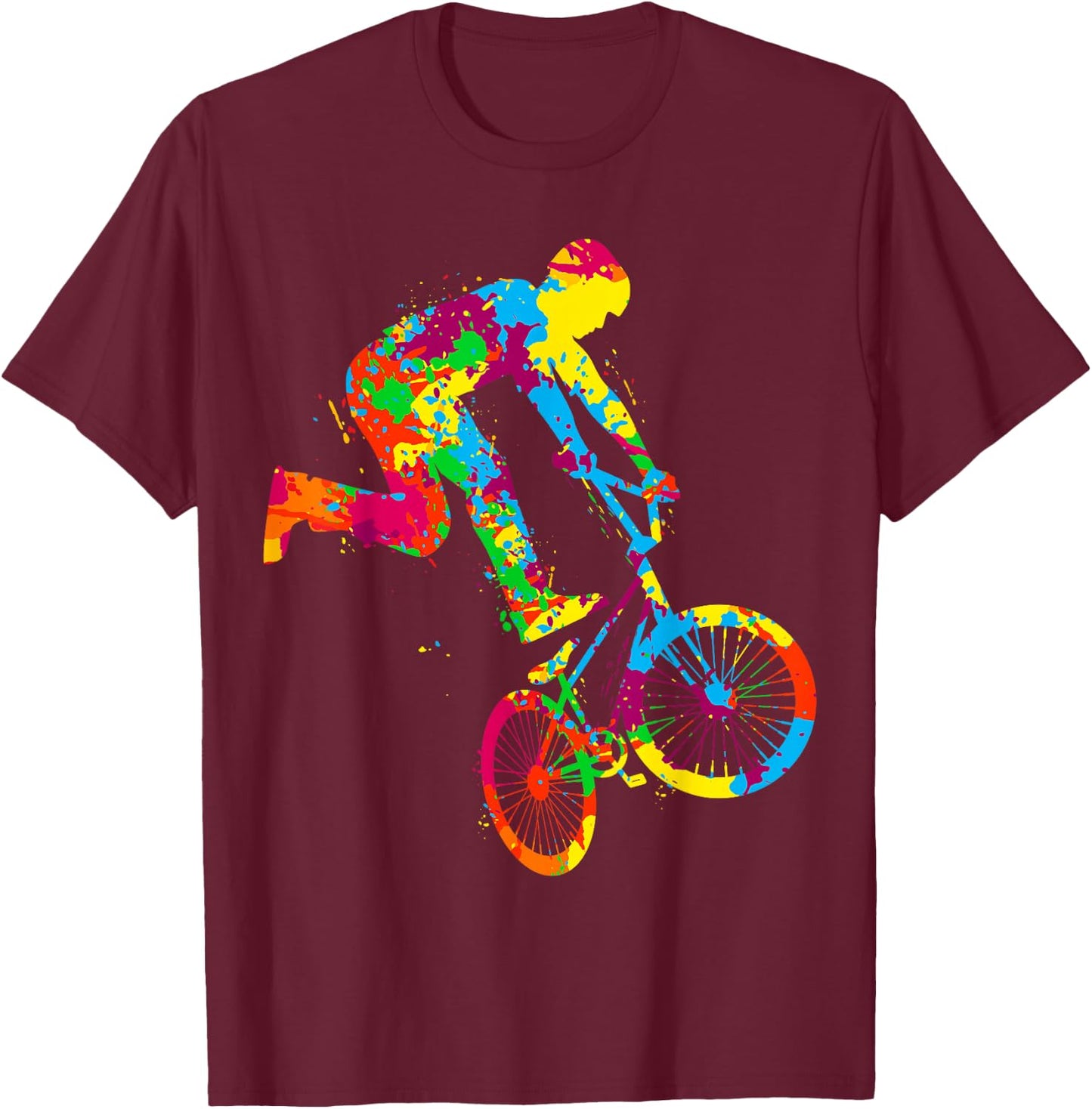 BMX Bike Stunt Driver Boys Kids , black T-Shirt - T-Shirt | Maroon