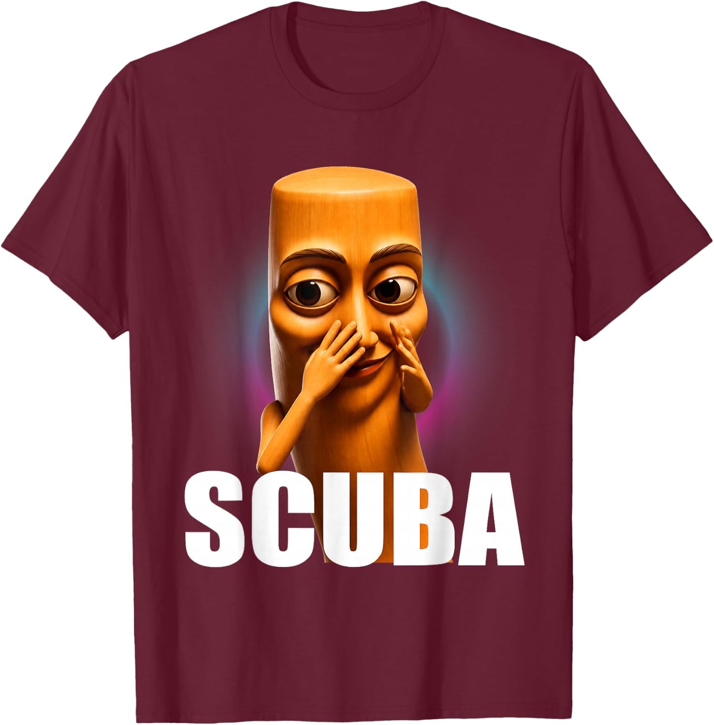 Scuba Tung Tung Sahur Dance Funny Brainrot Meme T-Shirt - T-Shirt | Maroon