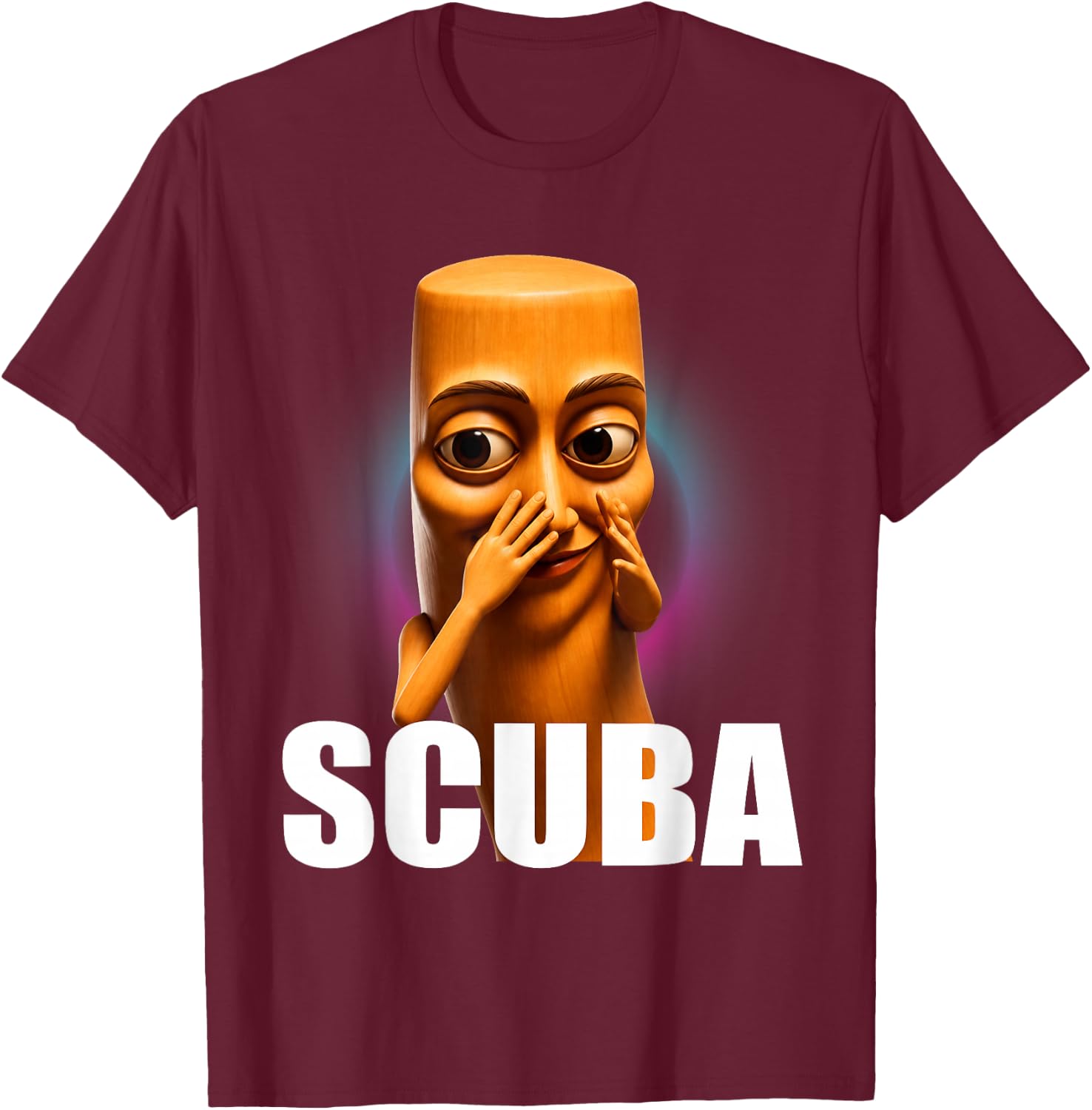 Scuba Tung Tung Sahur Dance Funny Brainrot Meme T-Shirt - T-Shirt | Maroon