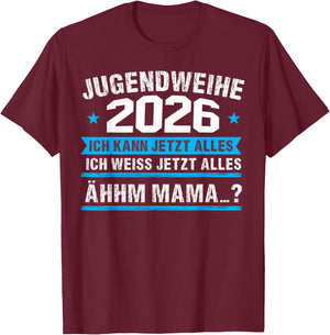 Jugendweihe 2026 Mädchen Junge T-Shirt - T-Shirt | Maroon