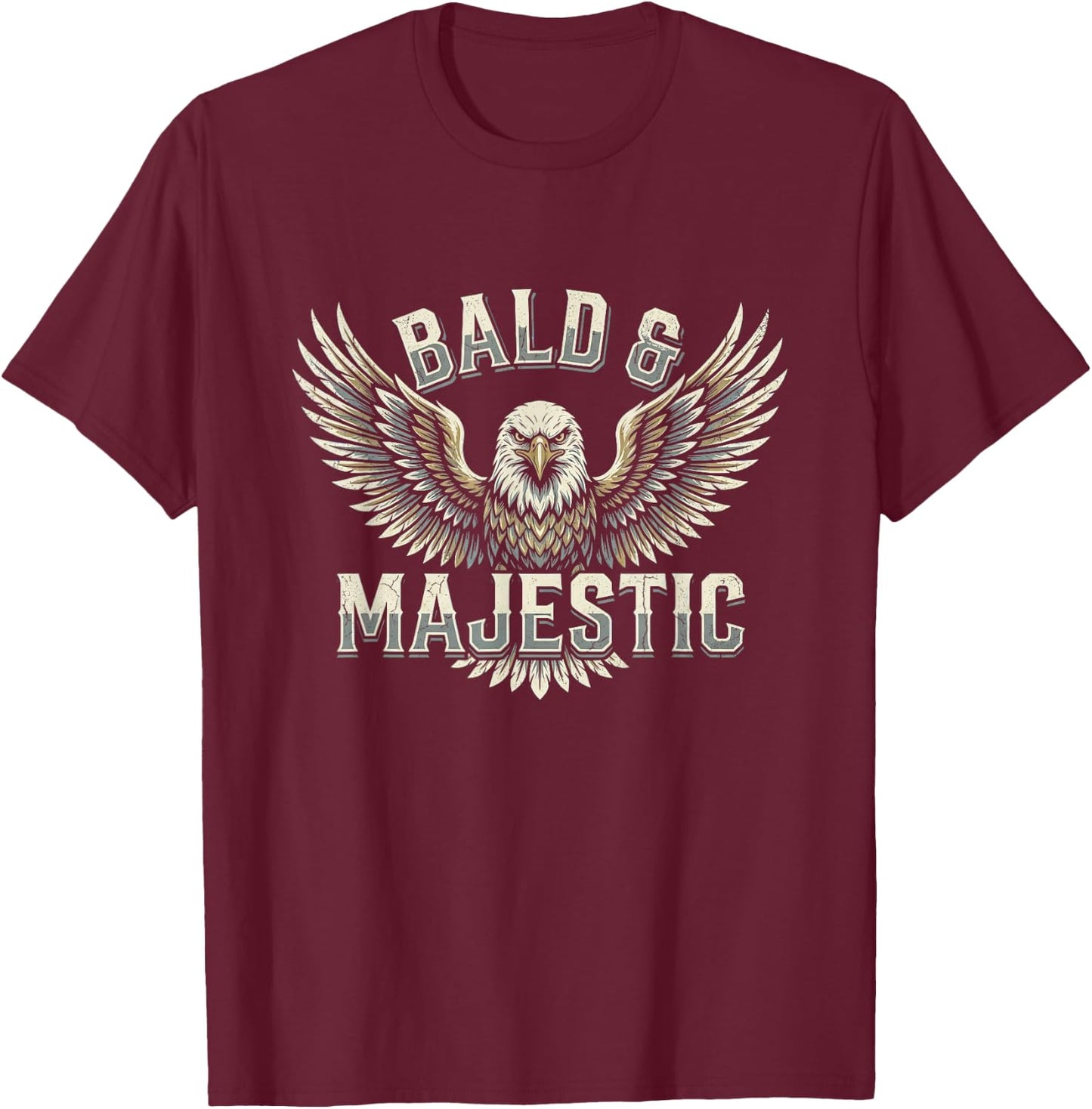 Bald & Majestic Sexy Bald Guy Funny Dad Joke T-Shirt - T-Shirt | Maroon