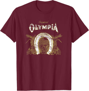Olympia Vintage Style - Pale Logo T-Shirt - T-Shirt | Maroon