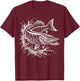 Pike jumps out of water - Fish design for fishermen , Black, S T-Shirt - T-Shirt | Maroon